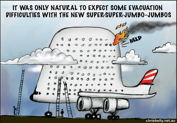 cartoon air safety plane burning outdated procedures