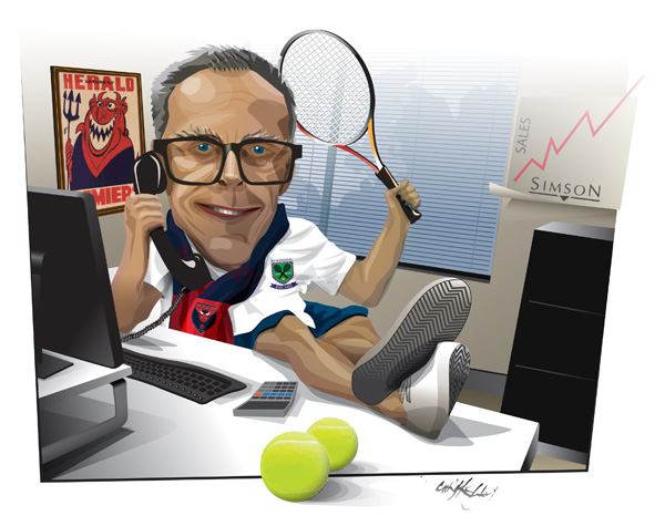 caricature man desk hobbies marketing executive professional