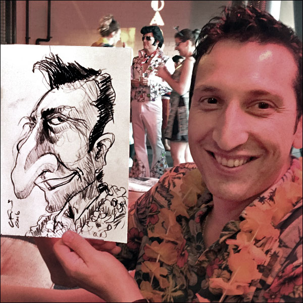 live caricature private party man