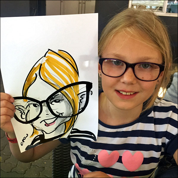 live caricature children’s charity party